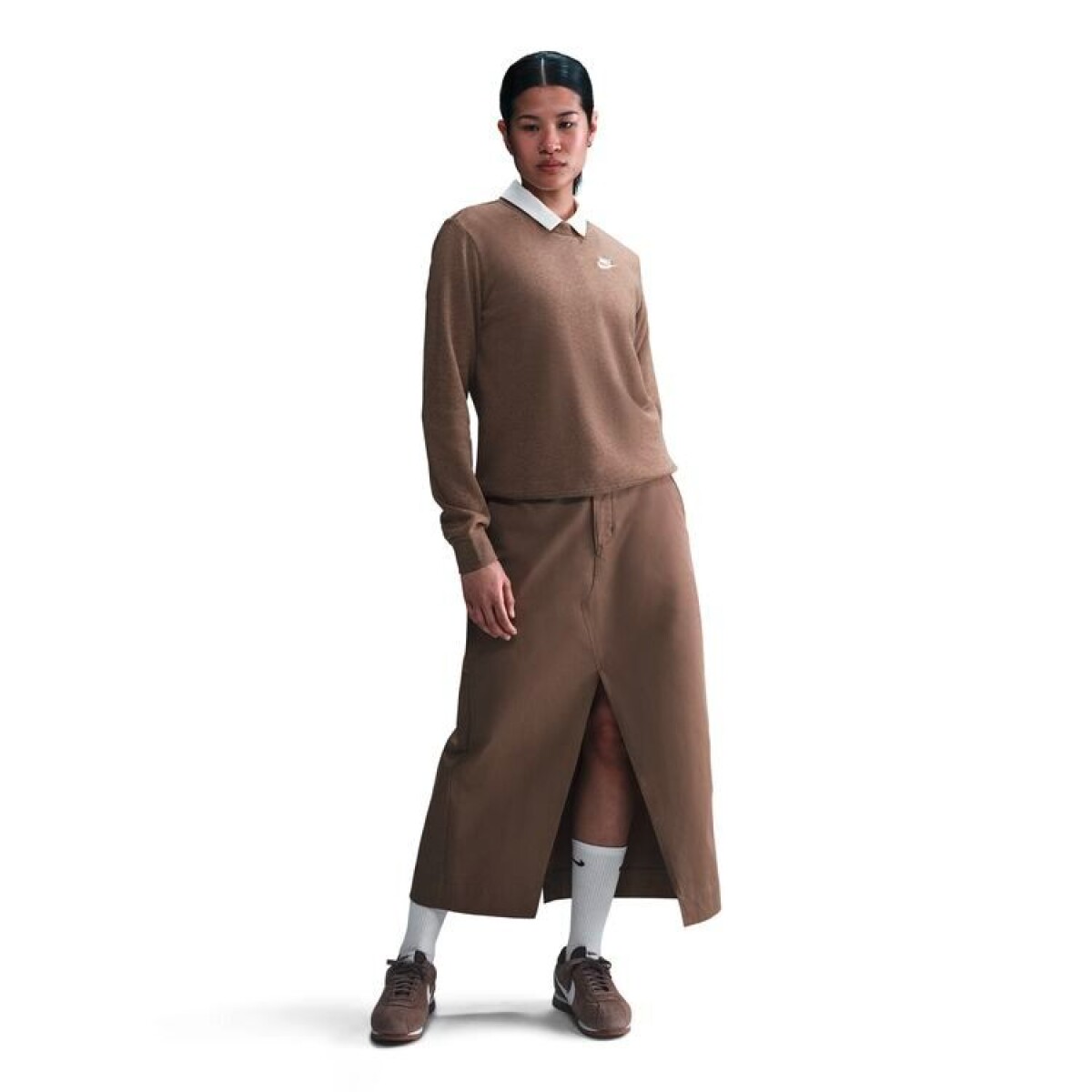 Abrigo Nike Sportswear Club Fleece de Mujer - Chocolate 