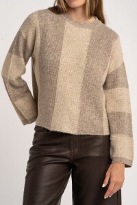 Sweater Rayado Beige Melange