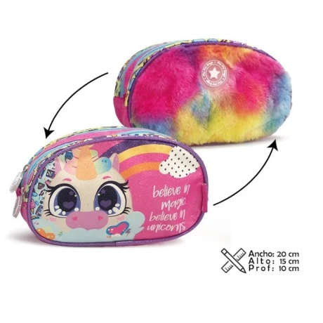 Cartuchera Phi Phi Bags Unicornio Reversible 2 Cierres 001