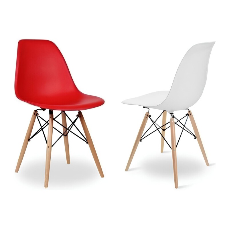 Juego de comedor Con Mesa Circular de 120cm + 4 sillas Eames Blanco