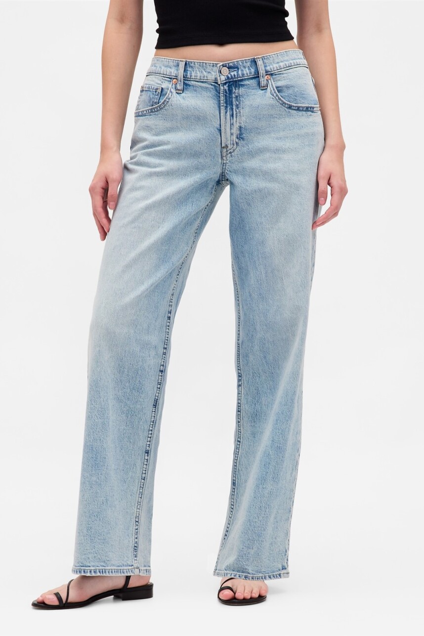Jean 90S Loose Tiro Bajo Mujer Light Indigo 1