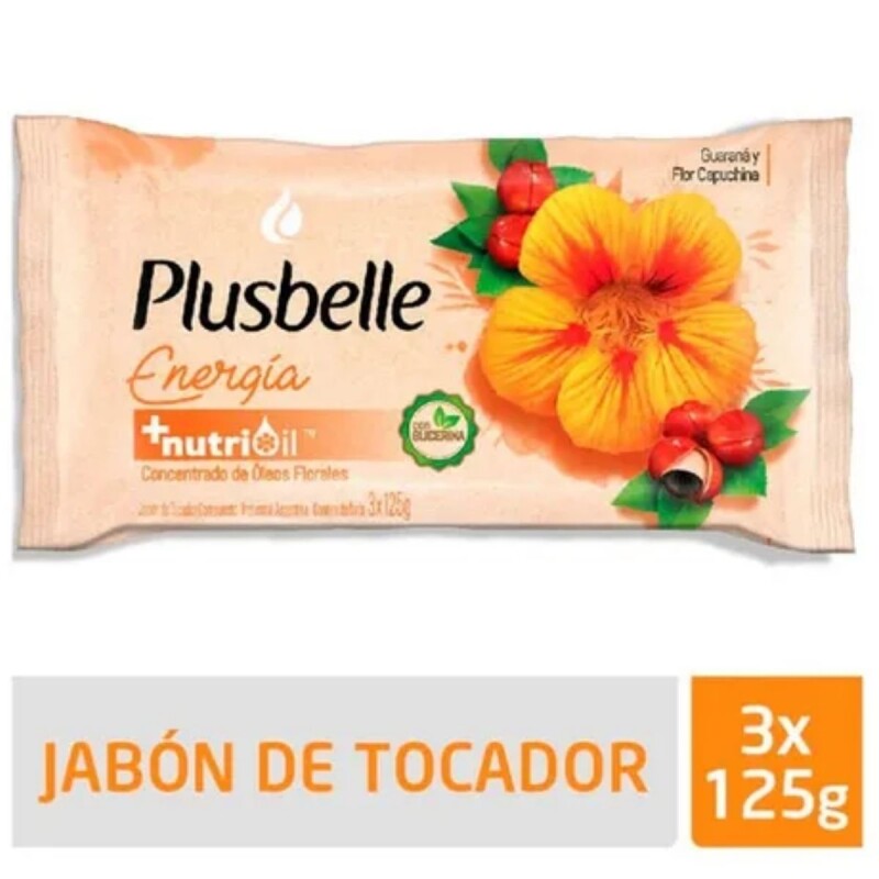 Jabón en Barra Plusbelle Energía +Nutri Oil Pack X3 125 GR Jabón en Barra Plusbelle Energía +Nutri Oil Pack X3 125 GR