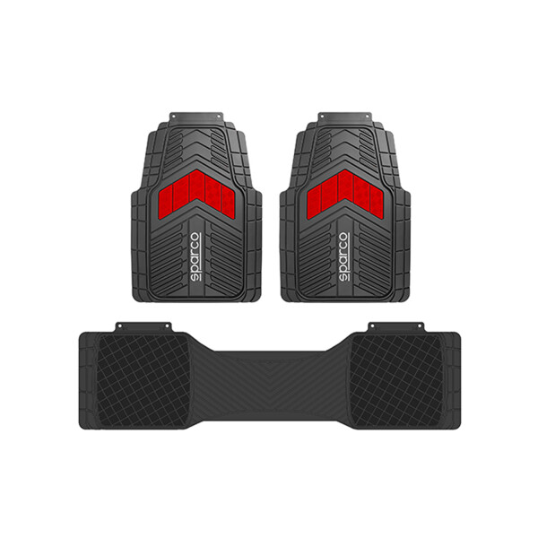 Juego De Alfombras De Tres Piezas Sparco Color Rojo Juego De Alfombras De Tres Piezas Sparco Color Rojo