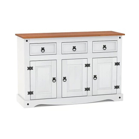 APARADOR Buffet 3 Puertas 3 Cajones Blanco Rustico N/A