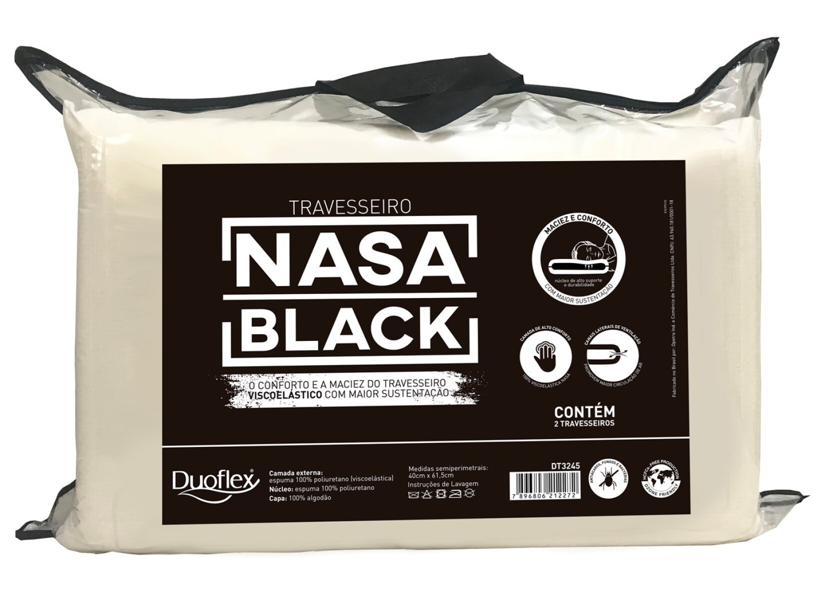 PACK x 2 ALMOHADAS MDS Nasa Viscolástica Black 