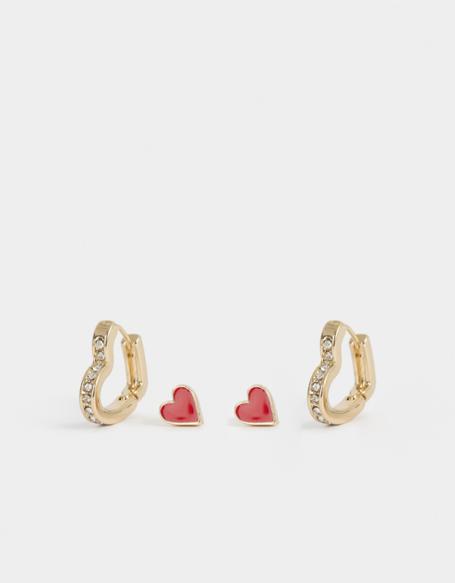 Set De Aros Con Corazón 