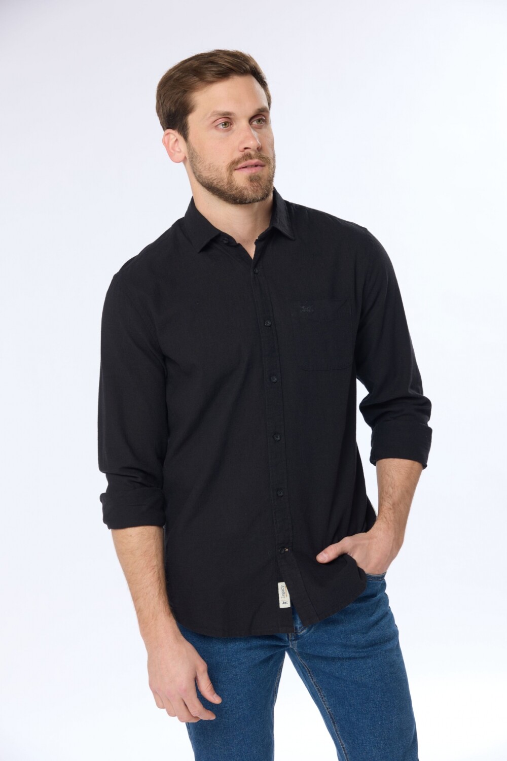 CAMISA DE LINO Negro