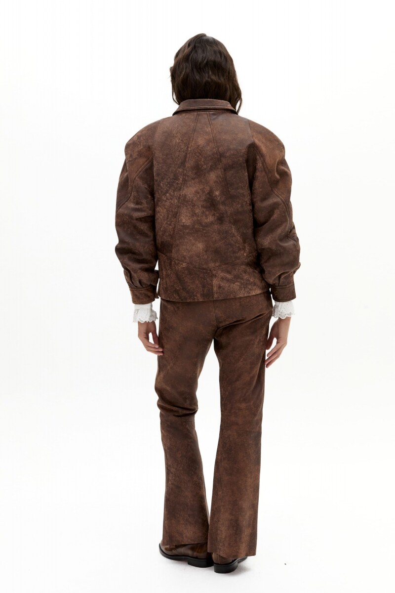 Pantalón Daphne en Cuero Marron Antiguo