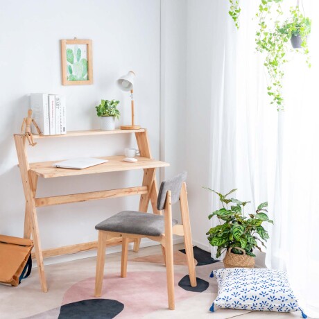 ESCRITORIO MADERA NATURAL-BEIGE ZIGZAG