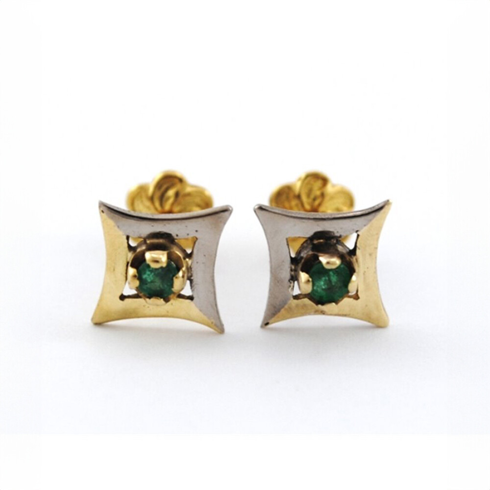 Caravanas Oro 18K Y Esmeraldas Caravanas Oro 18K Y Esmeraldas