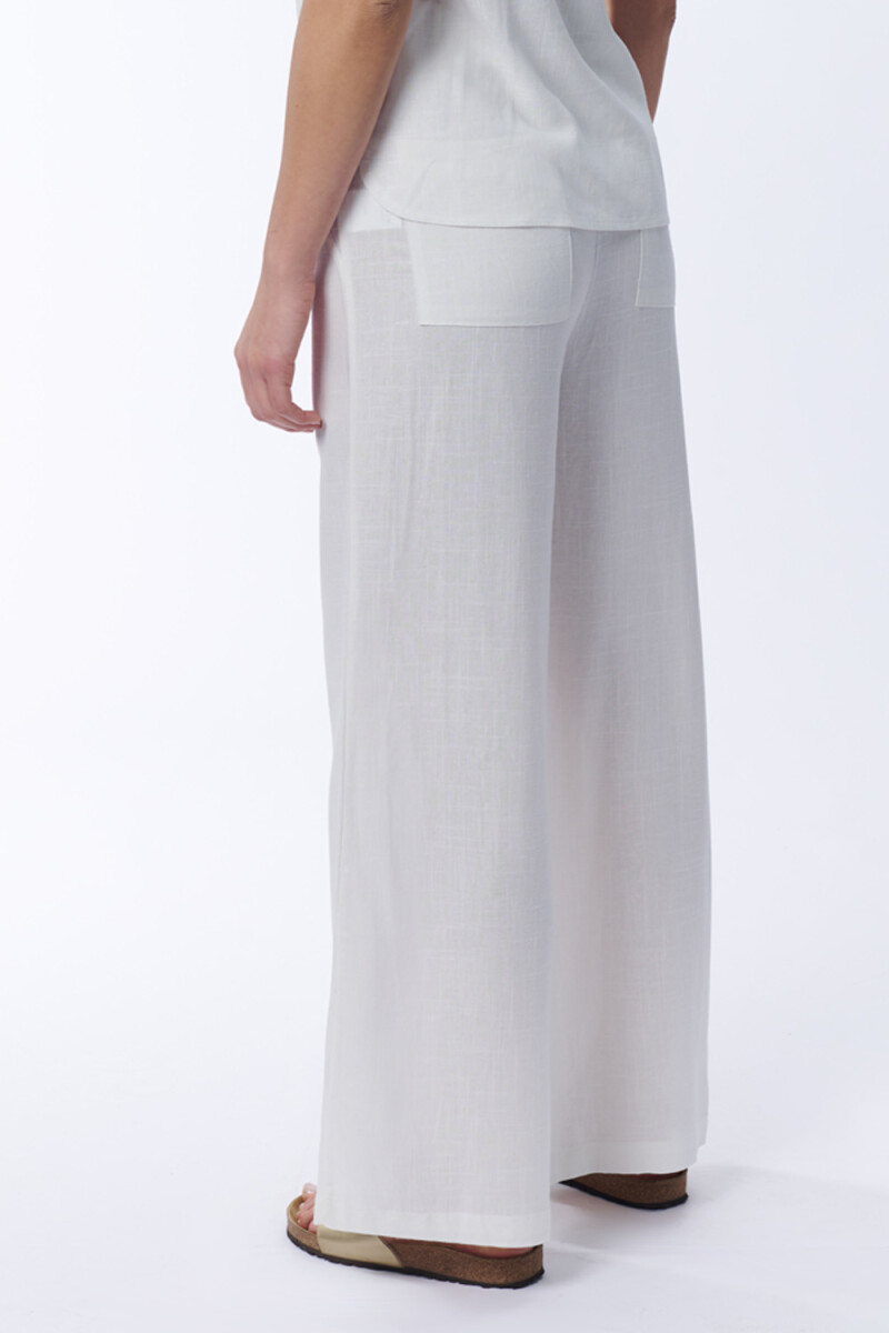 Pantalón cintura elastizada Blanco