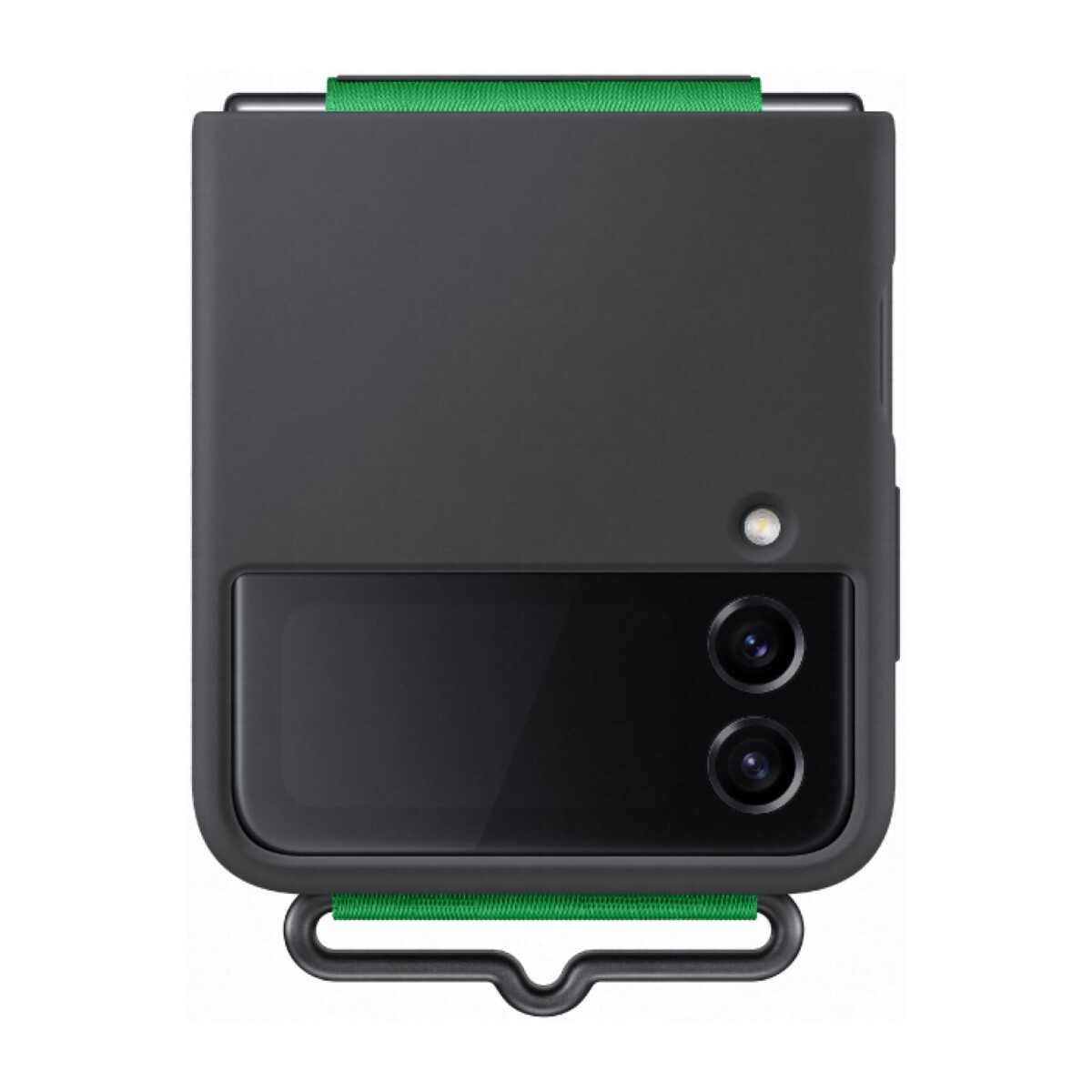 Silicone Cover con correa para Galaxy Z Flip4 - Black 
