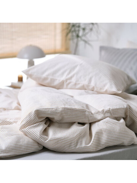 Juego de funda nórdica STINNE Seersucker SGL blanco/latte Juego de funda nórdica STINNE Seersucker SGL blanco/latte