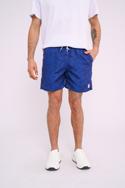 Short de baño estampado Azul