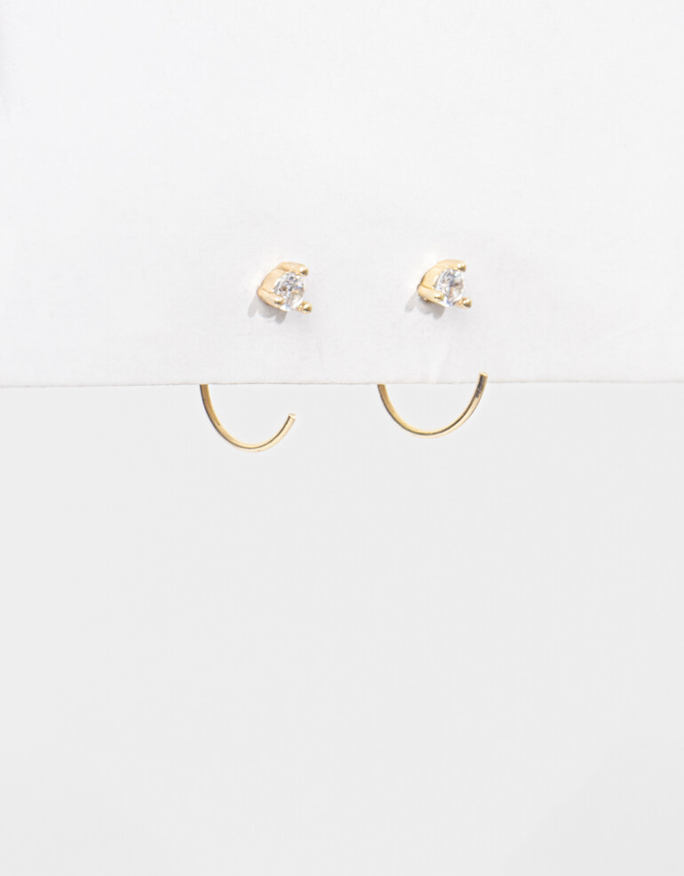 Aros Pasantes Strass Aros Pasantes Con Cubic Zirconia - Dorado