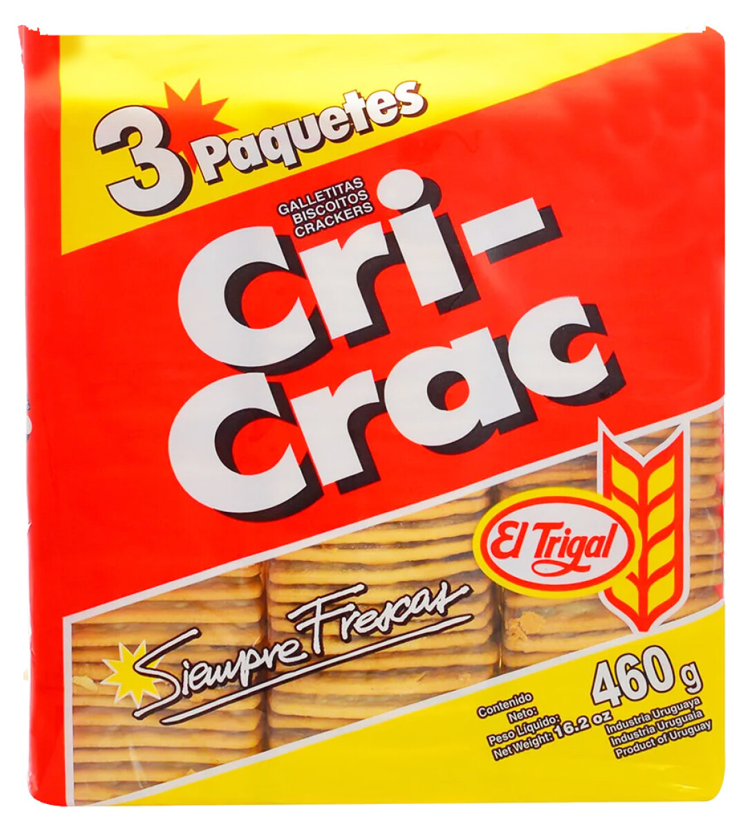 GALLETA CRIC CRAC PACK X3U 460G EL TRIGAL 