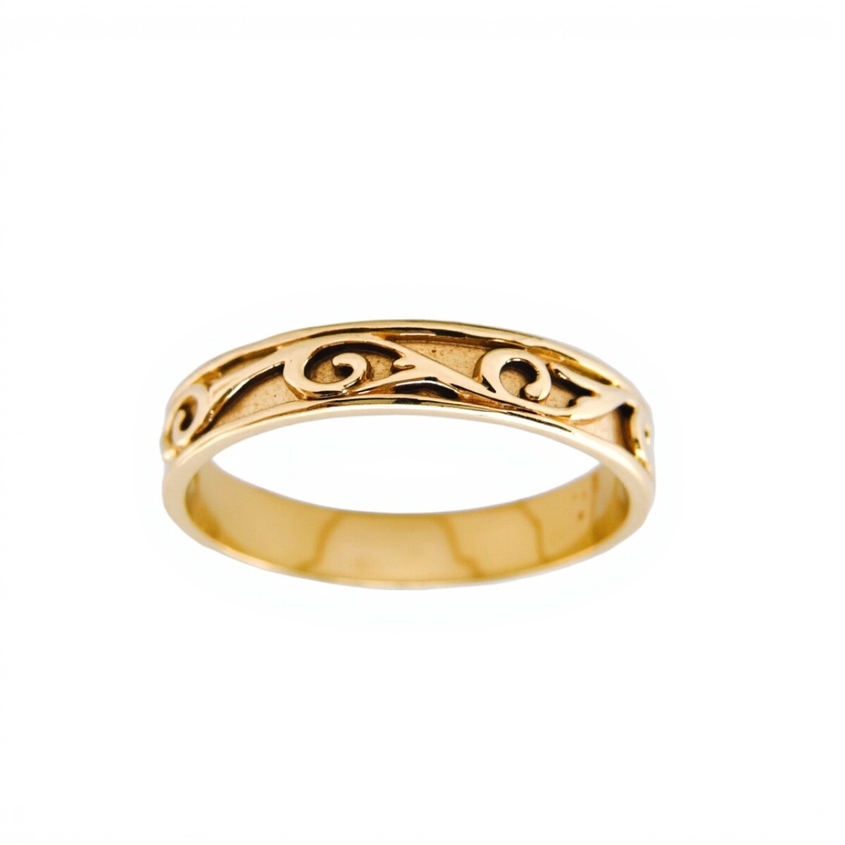 Anillo Labrado-Oro bajo-Sin Piedra-AN8202 - sinpiedra 