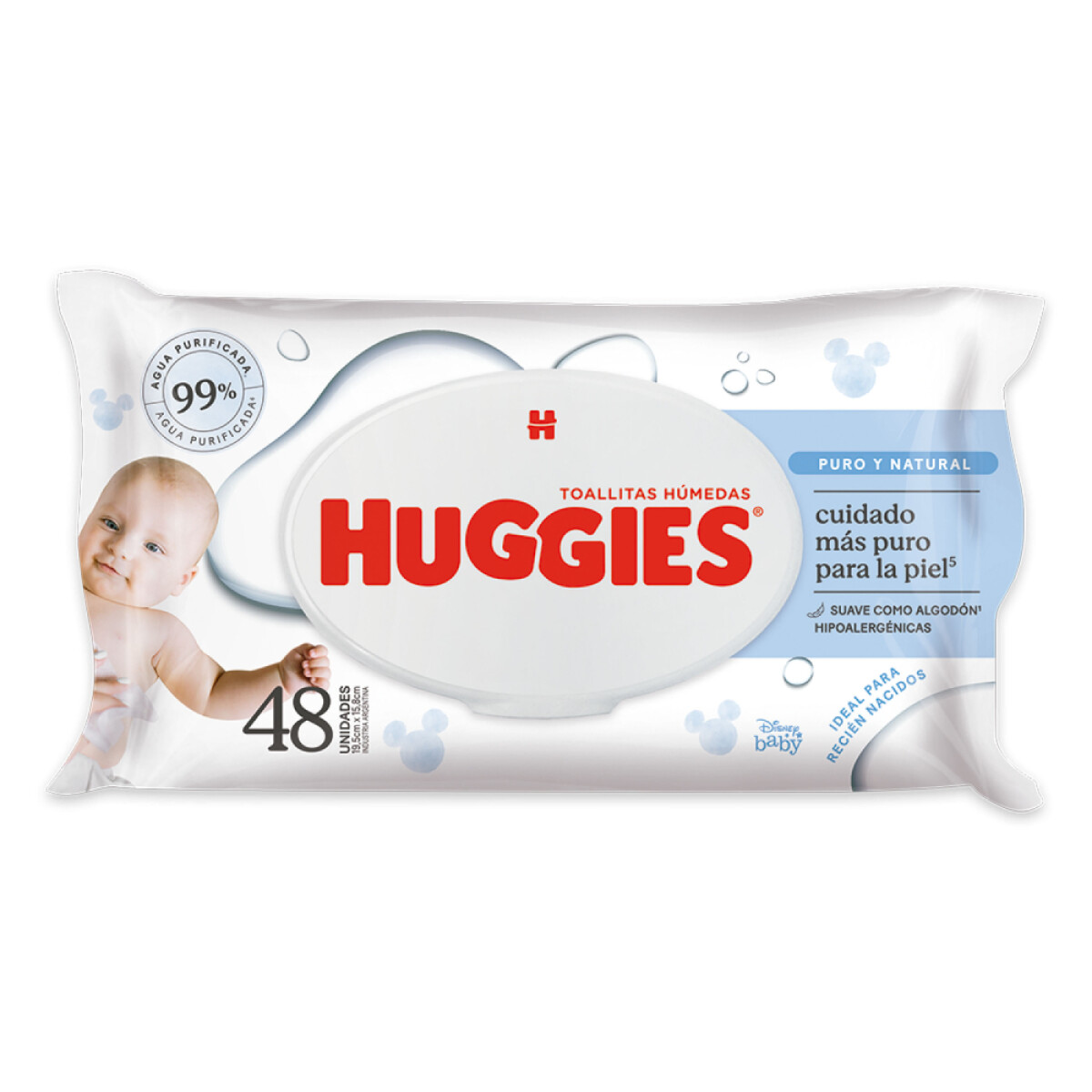 Toallitas Húmedas Huggies Puro y Natural 48 Unidades 