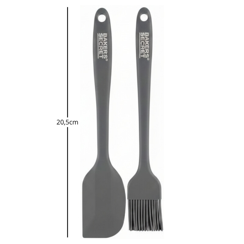 Set pincel y espátula de silicona GRIS