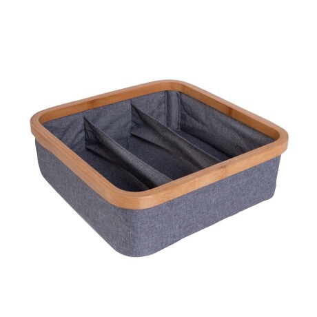 CAJA C/SEPARADORES TELA-Y-MADERA GRIS A256