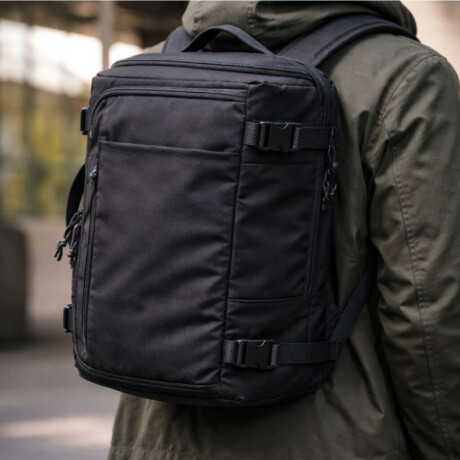 Mochila bolso con bolsillos de viaje Negro