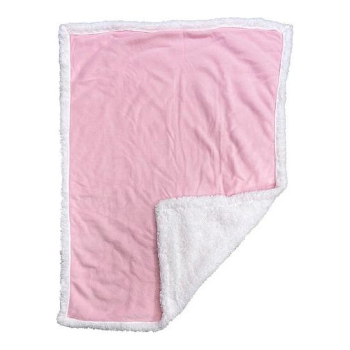 Frazada infantil en franela y corderito 75x100cm - Liso Rosa 