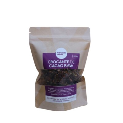 Crocante De Cacao Raw Mercado Verde 180g Granola De Cacao Raw 180g