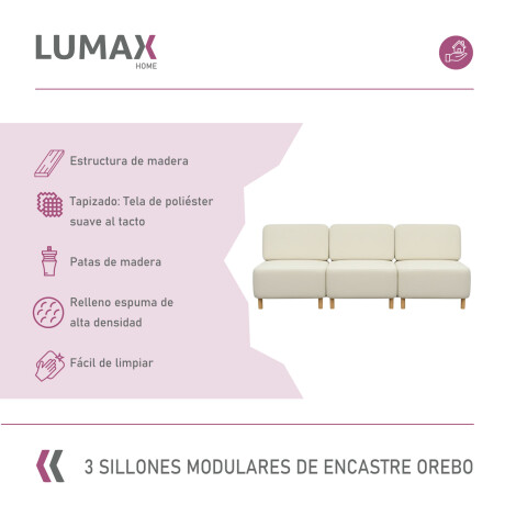 Pack x3 Sillón Modular Lumax de encastre Orebo en caja Beige