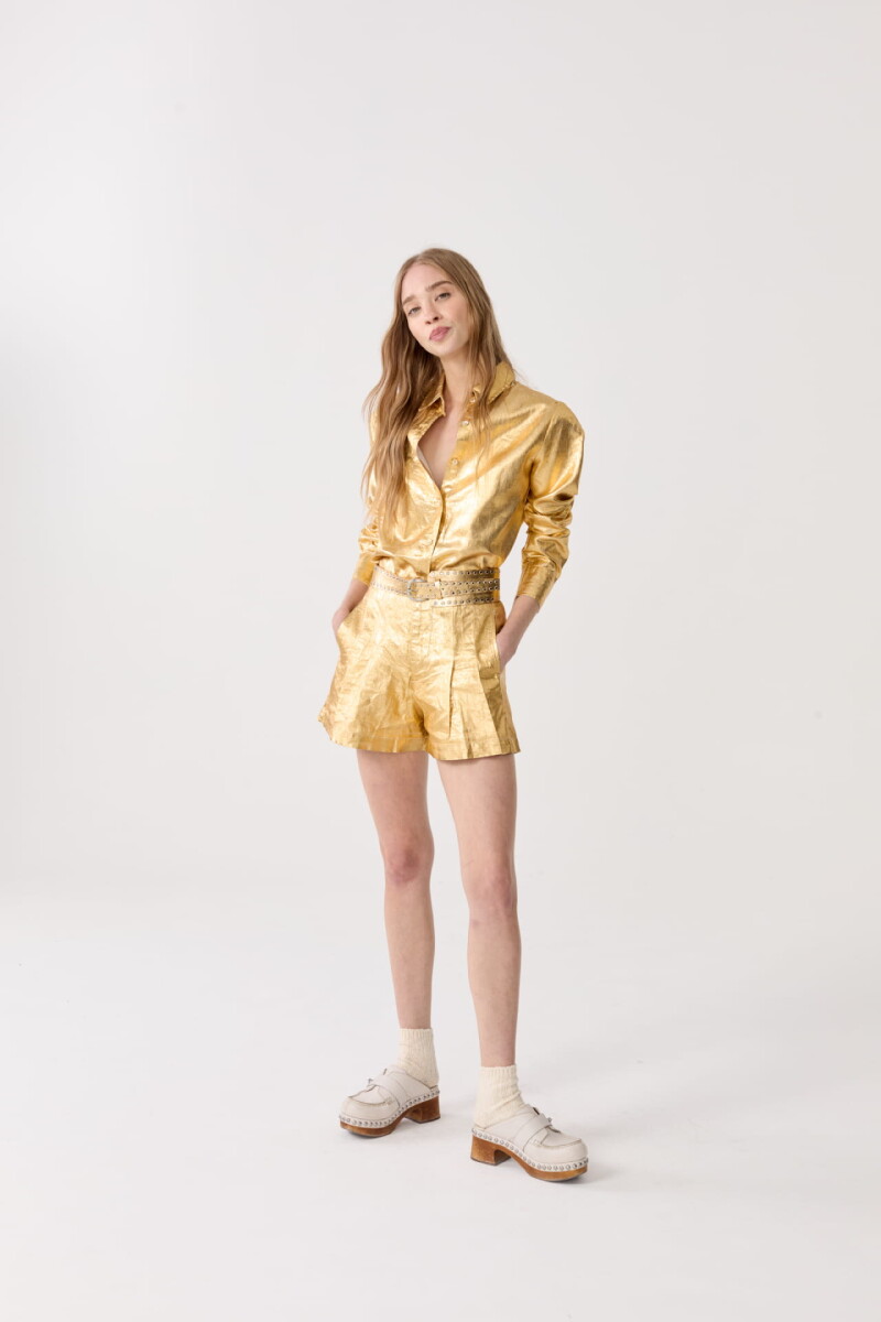 Short Frida en Lino Dorado