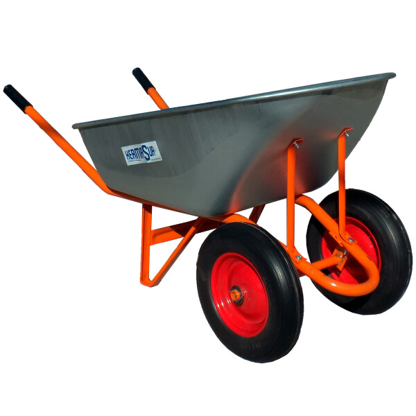 Carretilla Doble Rueda PU Bandeja Galvanizada Hermasur 100Lts Carretilla Doble Rueda PU Bandeja Galvanizada Hermasur 100Lts