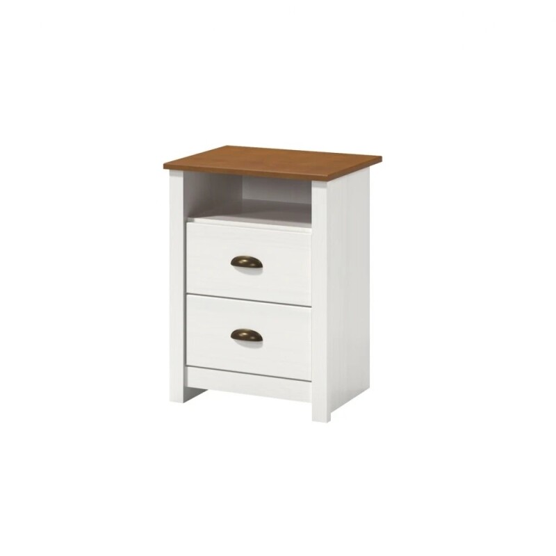 Mesa De Luz 2 Cajones Colonial Madera Blanco Mesa De Luz 2 Cajones Colonial Madera Blanco