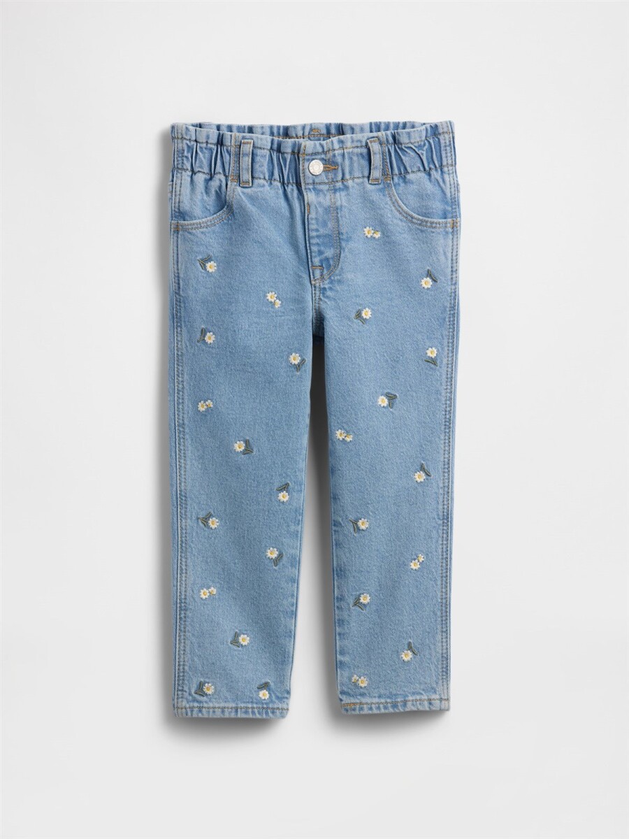 Jean Mom Toddler Niña - Light Wash 