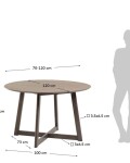 Mesa extensible Maryse 70 (120) x 75 cm chapa de fresno patas madera maciza de caucho