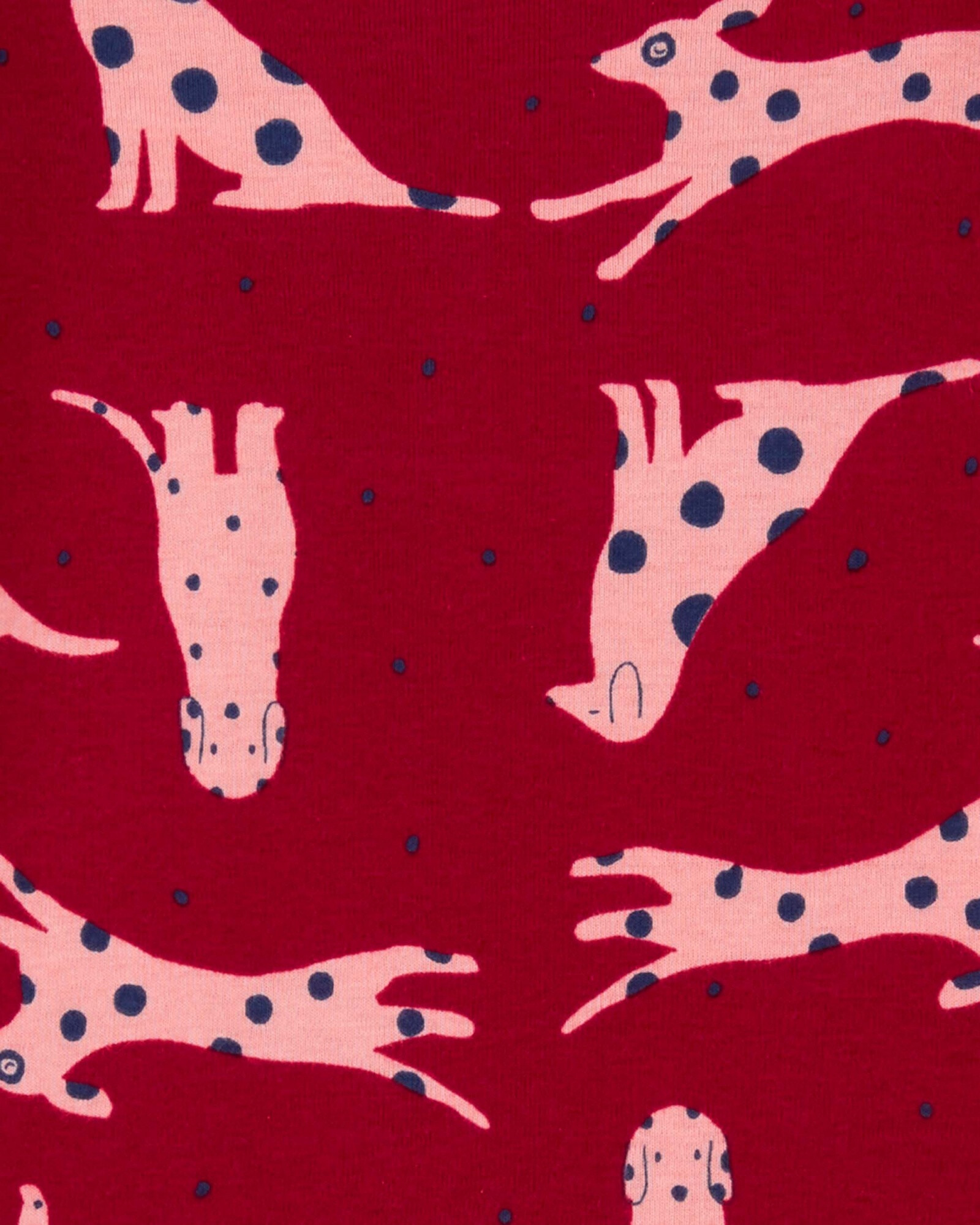 Pijama cuatro piezas de algodón, dos remeras y dos pantalones diseño dálmata Sin color