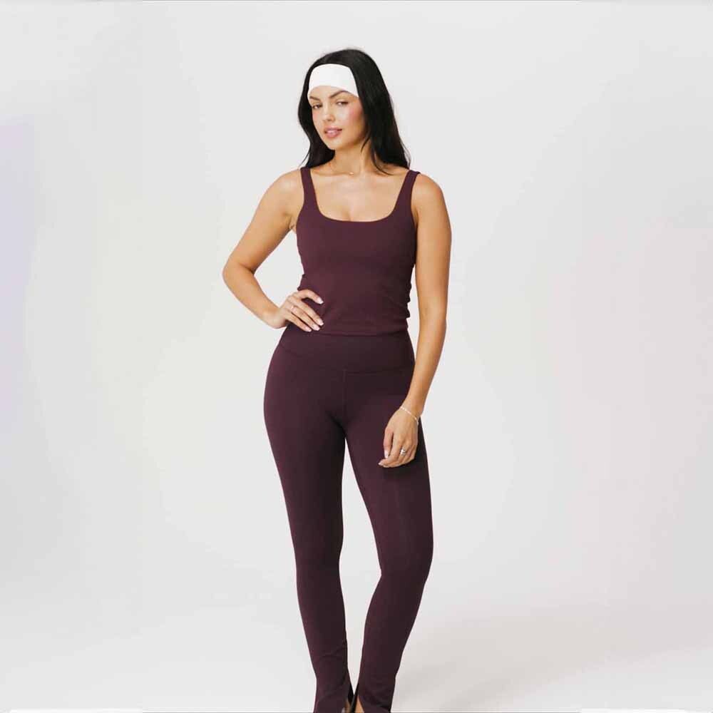 Top PureLuxe Built-In Bra Mujer Oxblood