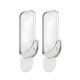 Gancho rectangular x2 cristal con adhesivo TRANSPARENTE