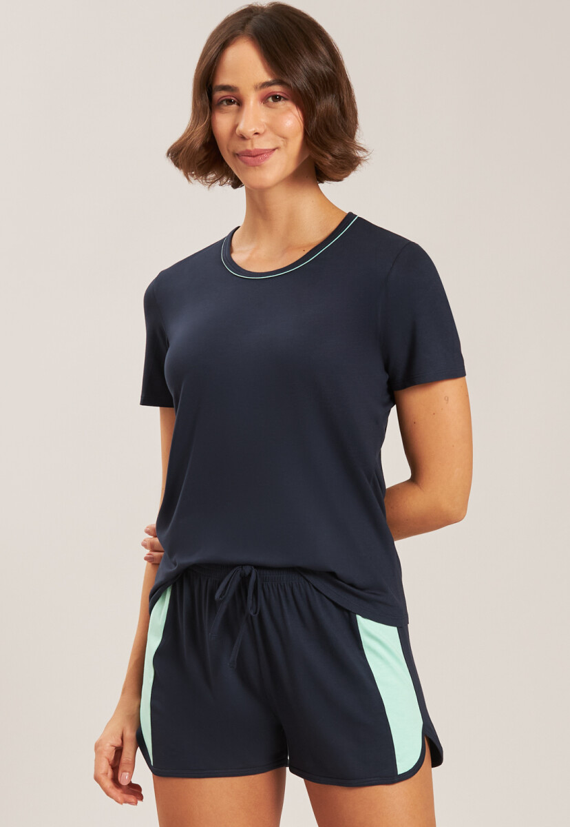 CONJUNTO COMBINADO - AZUL C/VERDE -21260 