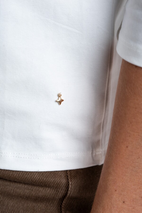 Remera Manga 3/4 Algodón Elastano Nacar