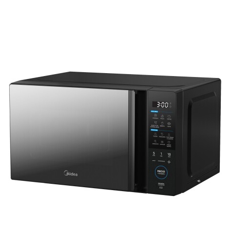 Microondas Midea 20 Lt Negro Espejado 0510MM020CMOE Microondas Midea 20 Lt Negro Espejado 0510MM020CMOE