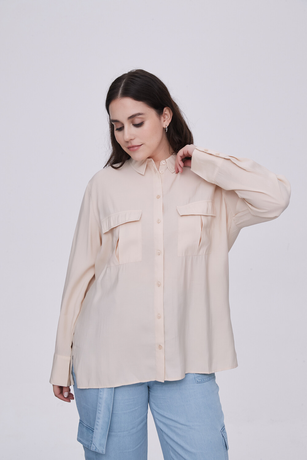 Camisa Aniux Beige Claro