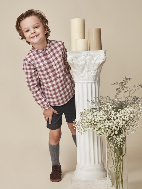 Camisa Cuello Sin Bot Blanco Roto