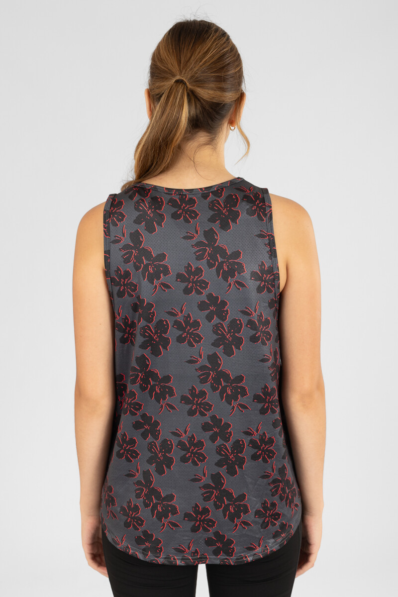 Mesh musculosa estampada Negro