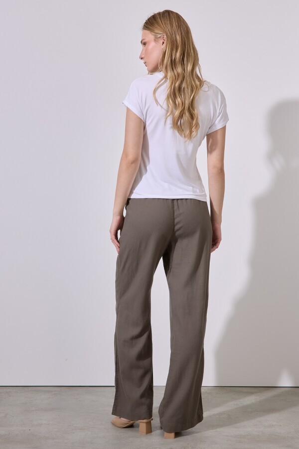 Pantalon Lino Wide OLIVA