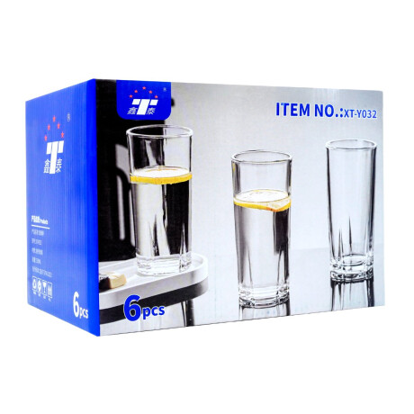 Set de 6 vasos de vidrio base flor 330ml Set de 6 vasos de vidrio base flor 330ml
