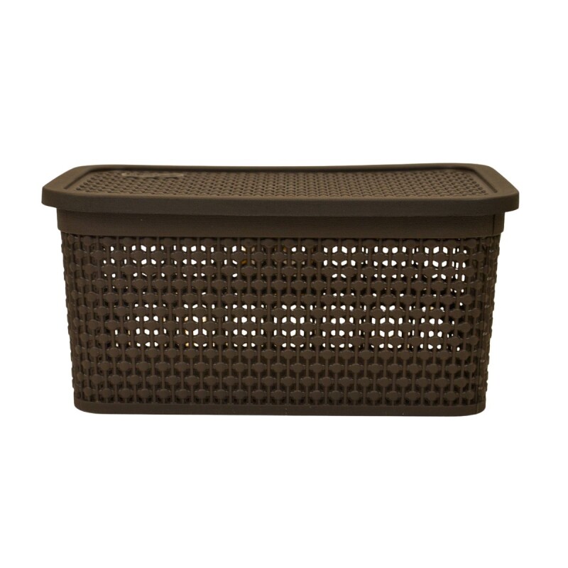 Set x2 Caja simil ratán 4 lts CHOCOLATE