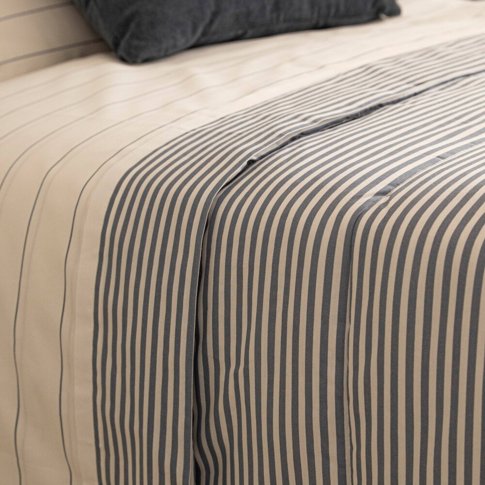 Acolchado mas Fundas Queen - Nina Rayas Azul 200 hilos Acolchado mas Fundas Queen - Nina Rayas Azul 200 hilos