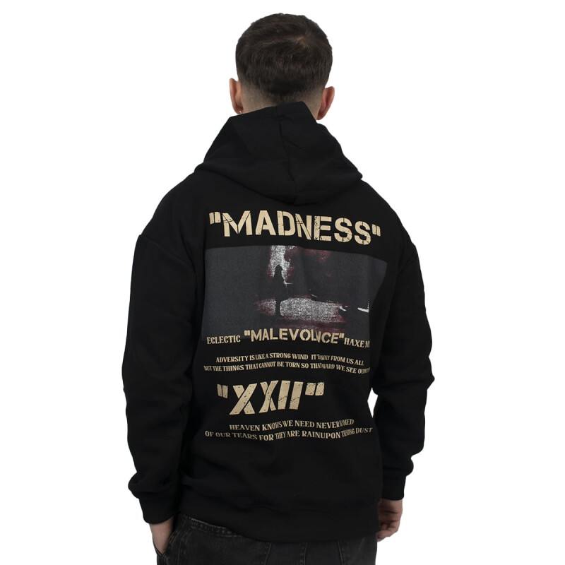 CANGURO ACTIVE HODDIE CON ESTAMPA Unisex - XC05 Negro