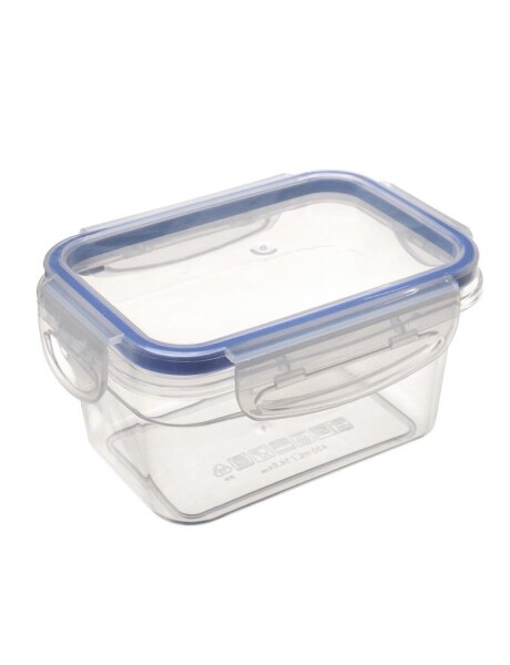 RECIPIENTE RECTANG. 430ML "TOUCH&LOCK" COLOR CRISTAL C/SILICONA AZUL 9.5x13x7cms RECIPIENTE RECTANG. 430ML "TOUCH&LOCK" COLOR CRISTAL C/SILICONA AZUL 9.5x13x7cms