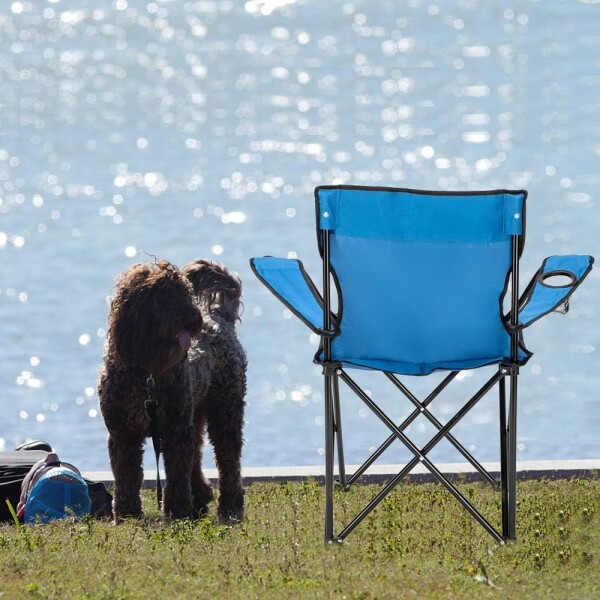 Silla Plegable De Camping Con Portavasos Exteriores Funda Variante Color Azul