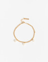 Pulseras Flexibles Metal Pulsera Flexible Con Perlas Bañada En Oro - Dorado